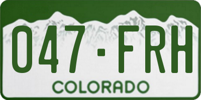 CO license plate 047FRH