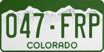 CO license plate 047FRP