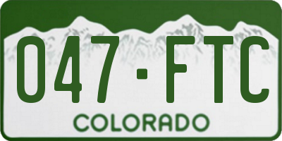 CO license plate 047FTC