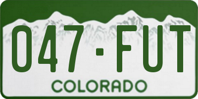 CO license plate 047FUT