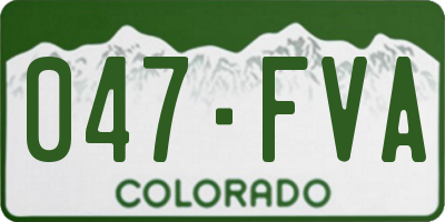CO license plate 047FVA