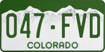 CO license plate 047FVD