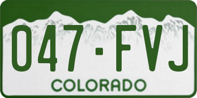 CO license plate 047FVJ
