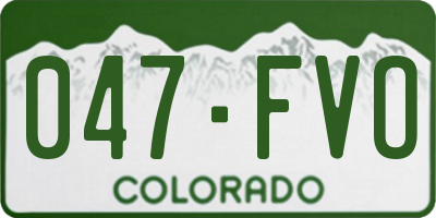 CO license plate 047FVO