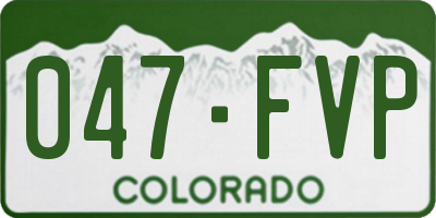 CO license plate 047FVP