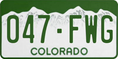 CO license plate 047FWG
