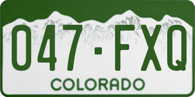 CO license plate 047FXQ