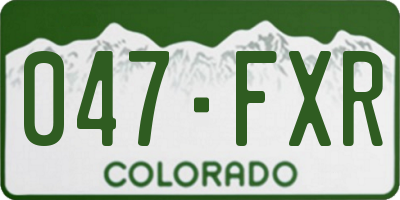 CO license plate 047FXR