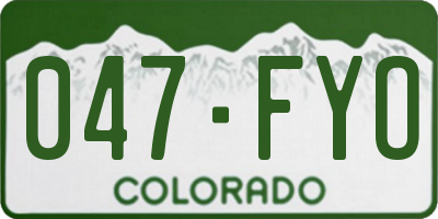 CO license plate 047FYO