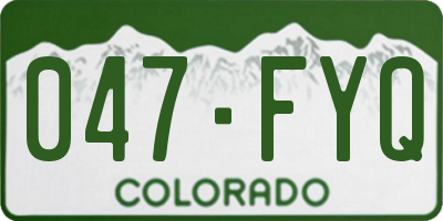 CO license plate 047FYQ