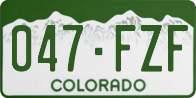 CO license plate 047FZF