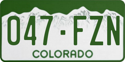 CO license plate 047FZN