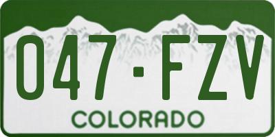 CO license plate 047FZV