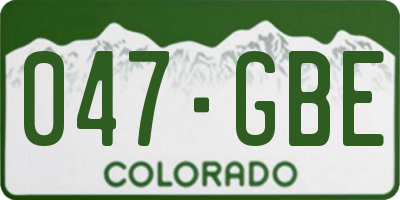 CO license plate 047GBE