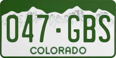 CO license plate 047GBS