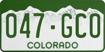 CO license plate 047GCO