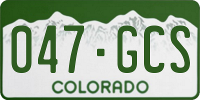 CO license plate 047GCS
