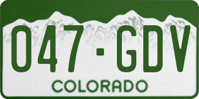 CO license plate 047GDV
