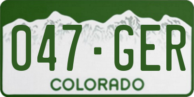 CO license plate 047GER