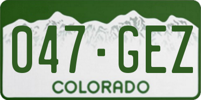 CO license plate 047GEZ
