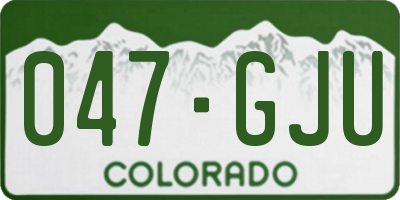 CO license plate 047GJU