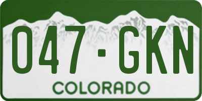 CO license plate 047GKN