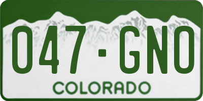 CO license plate 047GNO