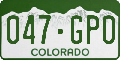 CO license plate 047GPO