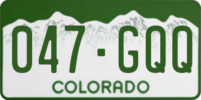 CO license plate 047GQQ