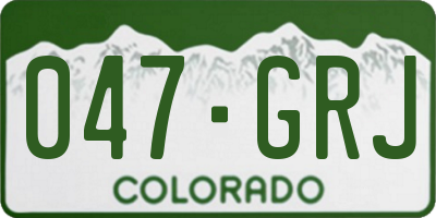 CO license plate 047GRJ
