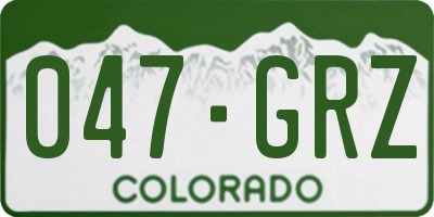 CO license plate 047GRZ