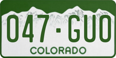 CO license plate 047GUO