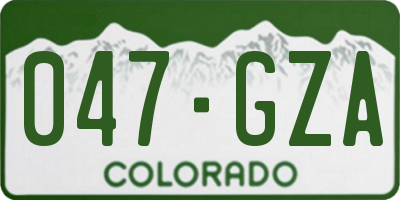CO license plate 047GZA