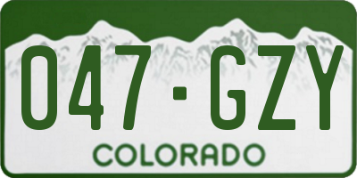 CO license plate 047GZY