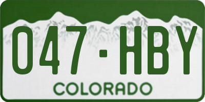 CO license plate 047HBY