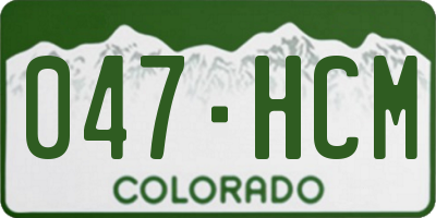 CO license plate 047HCM