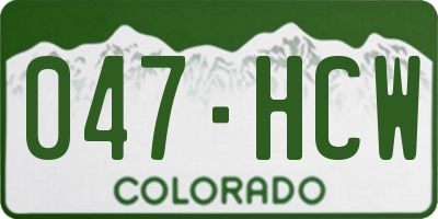 CO license plate 047HCW
