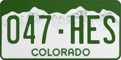 CO license plate 047HES