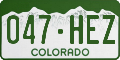 CO license plate 047HEZ
