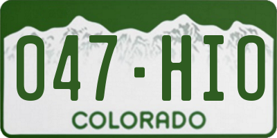CO license plate 047HIO