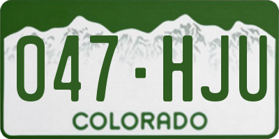 CO license plate 047HJU