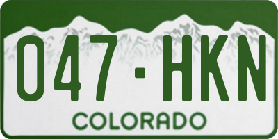 CO license plate 047HKN