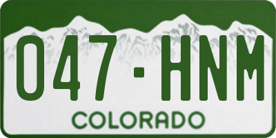 CO license plate 047HNM
