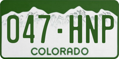 CO license plate 047HNP