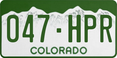 CO license plate 047HPR