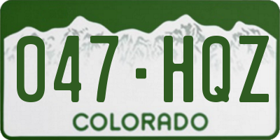 CO license plate 047HQZ