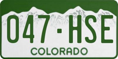 CO license plate 047HSE