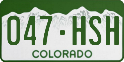 CO license plate 047HSH