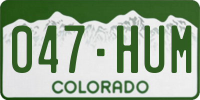 CO license plate 047HUM