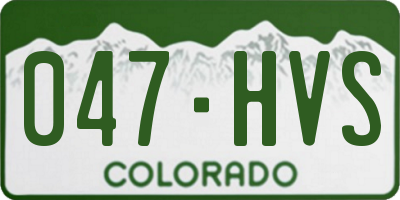 CO license plate 047HVS